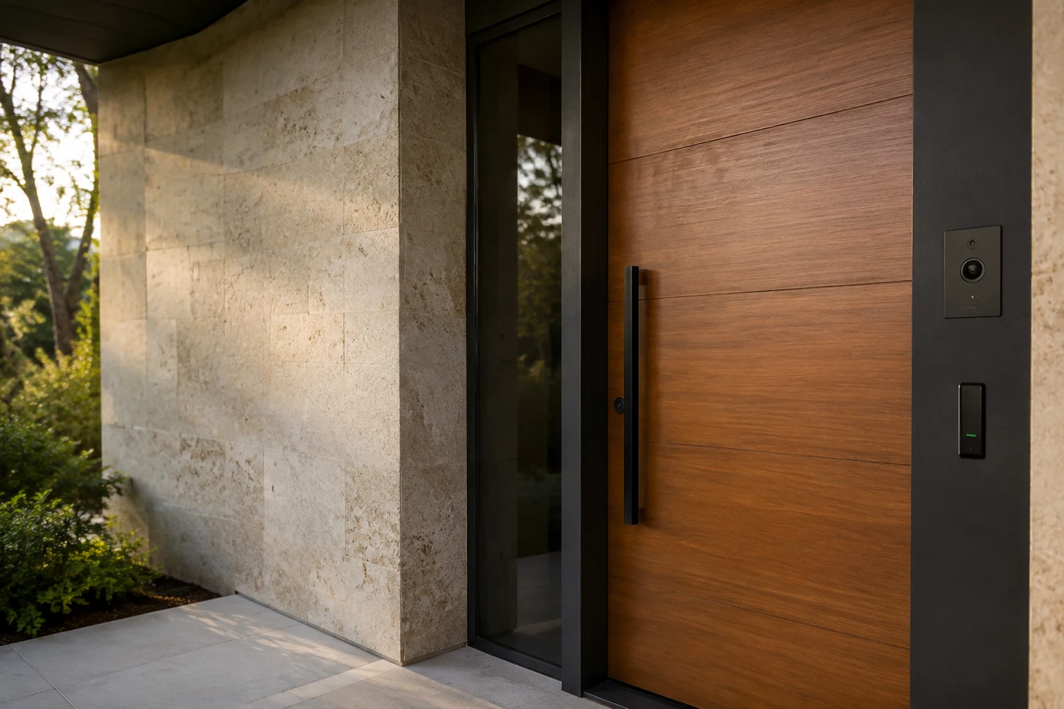 Bright residential entryway with a visible front door